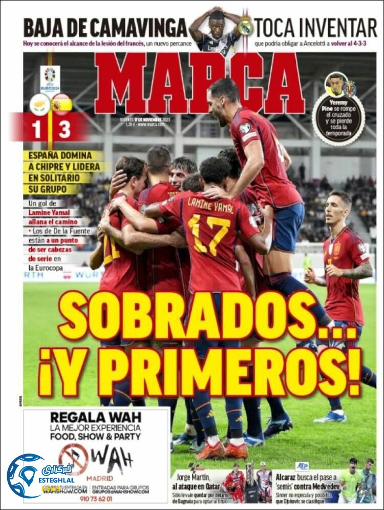 روزنامه ورزشی مارکا جمعه 26 آبان 1402 