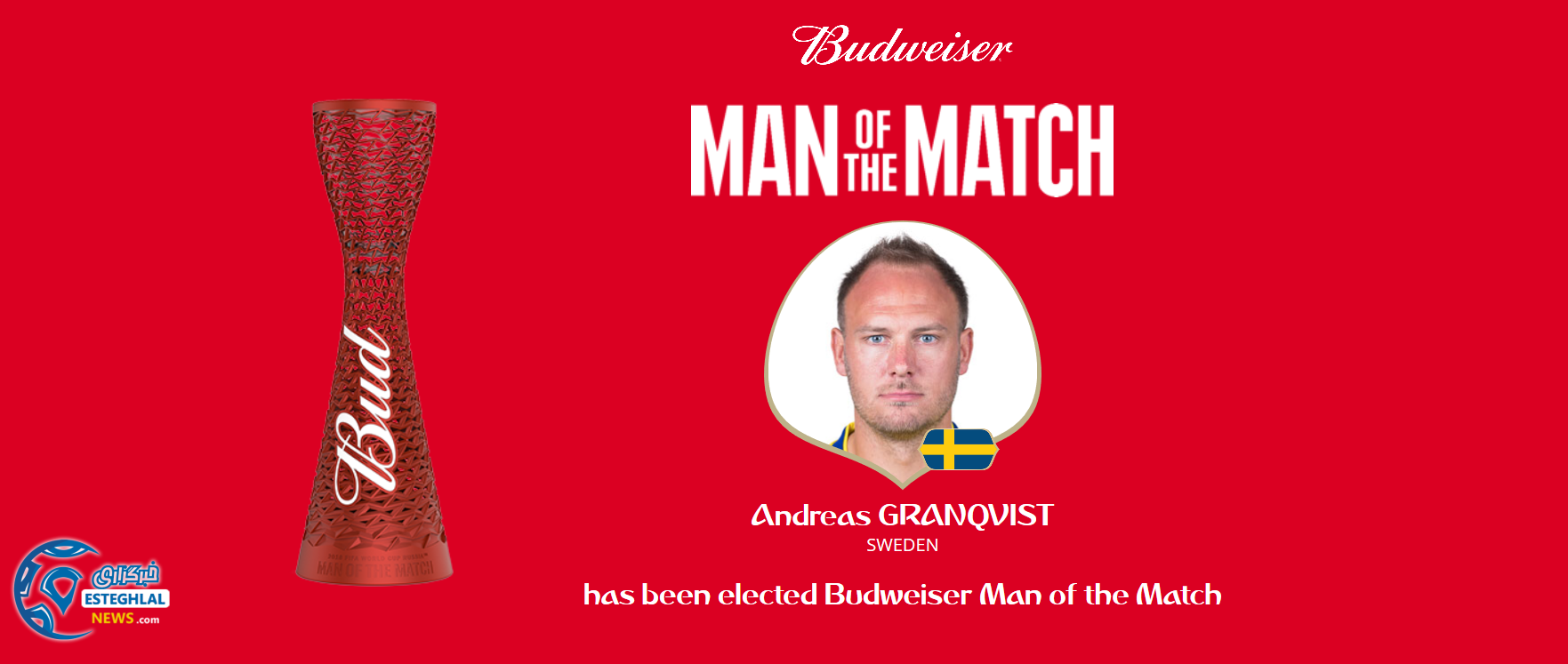 بهترین بازیکن دیدار سوئد و کره جنوبی