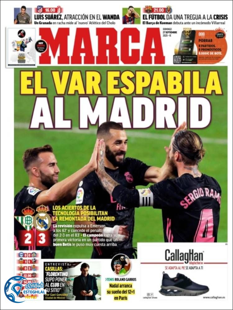 روزنامه ورزشی مارکا یکشنبه 6 مهر 1399