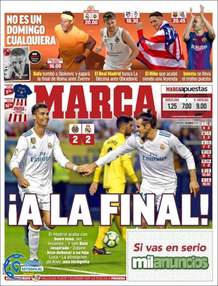 روزنامه مارکا یکشنبه 30 اردیبهشت 1397 