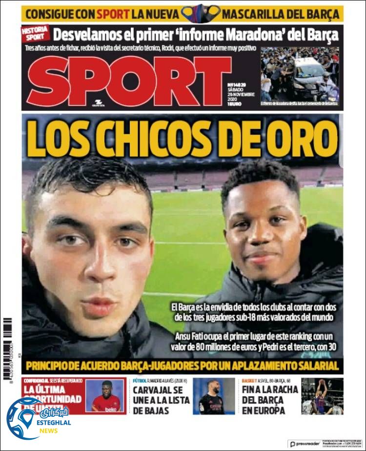 روزنامه ورزشی اسپورت شنبه 8 آذر 1399