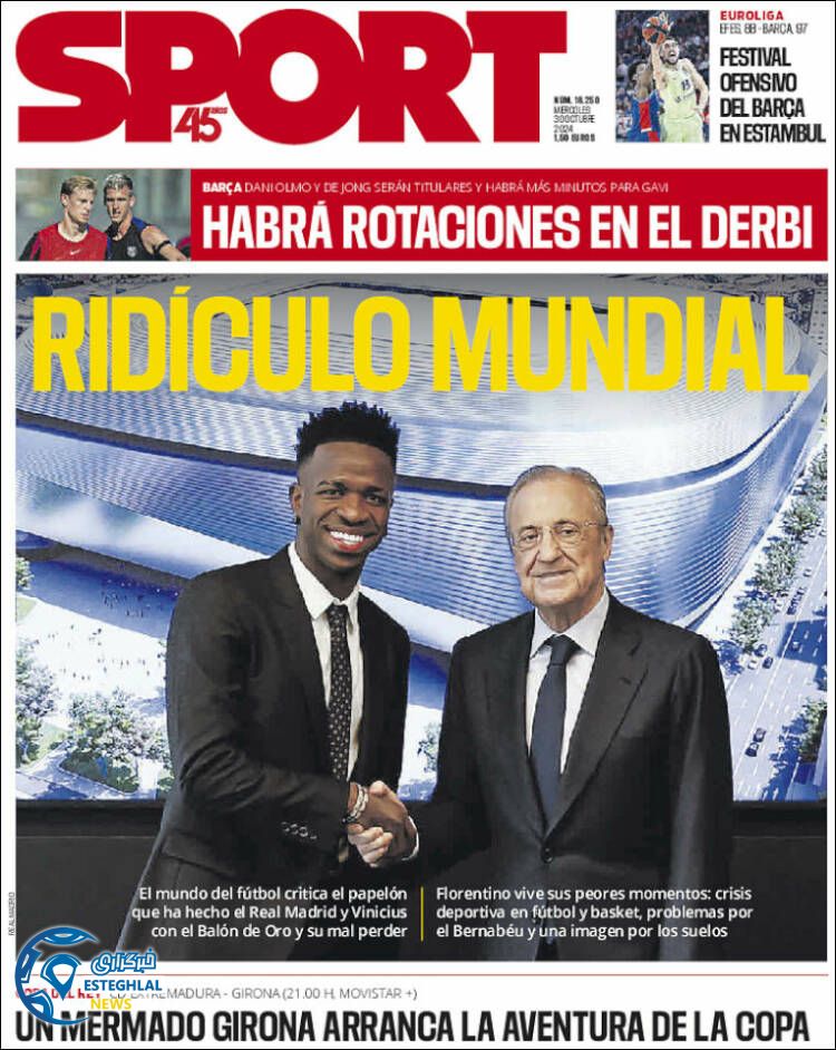 روزنامه ورزشی اسپورت چهارشنبه 9 آبان 1403 