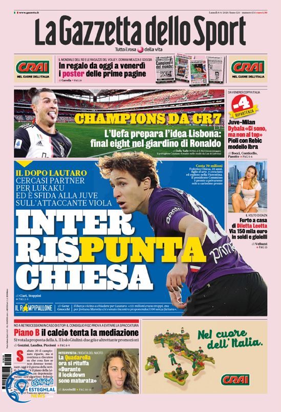 روزنامه ورزشی گاتزتا دلو اسپورت دوشنبه 19 خرداد 1399