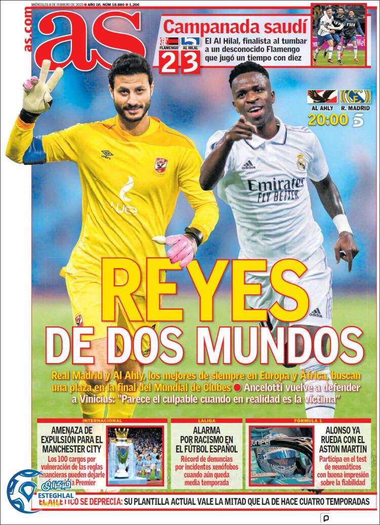 روزنامه ورزشی آ اس چهارشنبه 19 بهمن 1401  