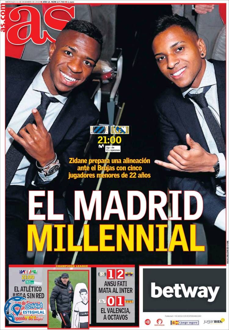 روزنامه ورزشی آاس چهارشنبه 20 آذر 1398