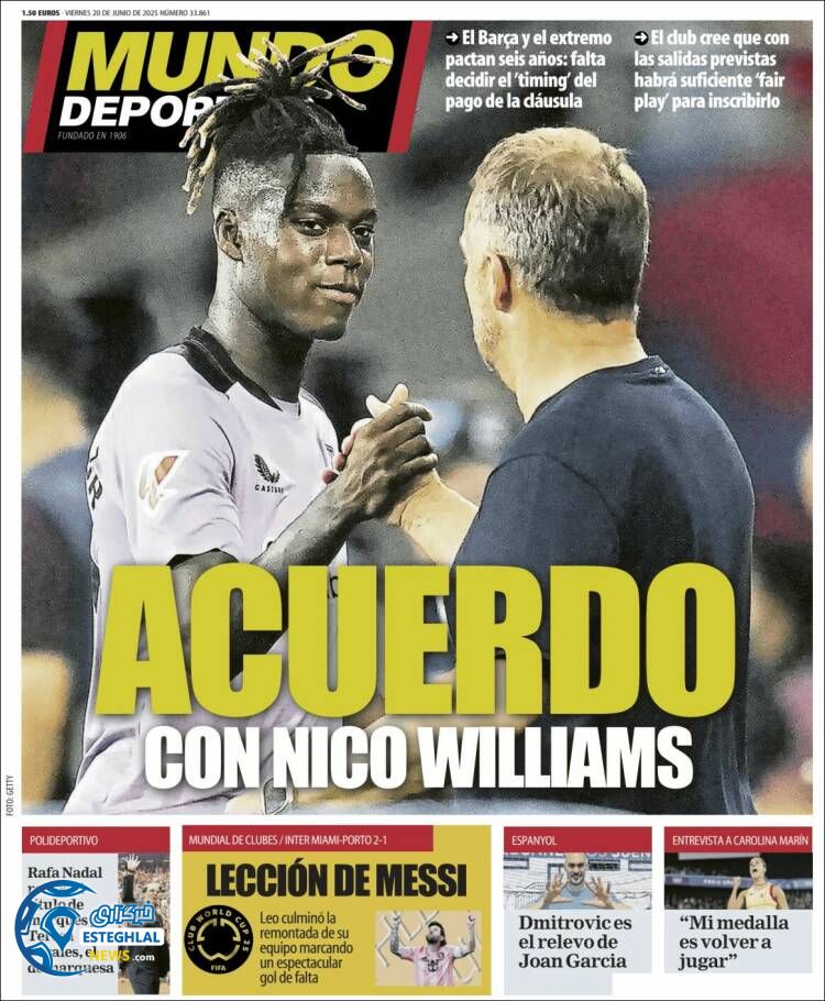 روزنامه ورزشی موندو دپورتیوو جمعه 30 خرداد 1404 