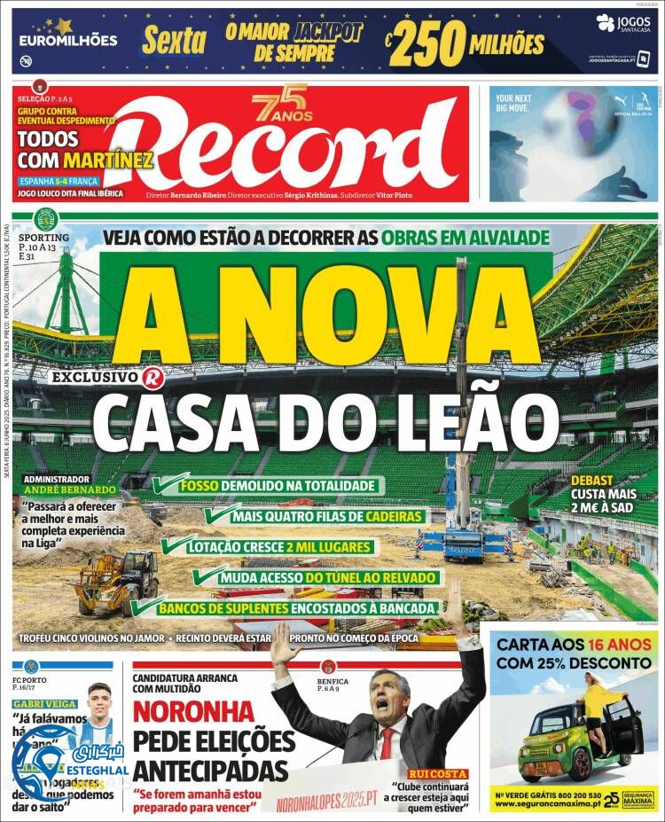 روزنامه ورزشی رکورد جمعه 16 خرداد 1404 