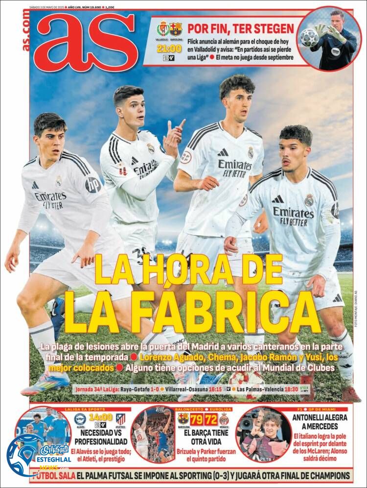 روزنامه ورزشی آ اس شنبه 13 اردیبهشت 1404  