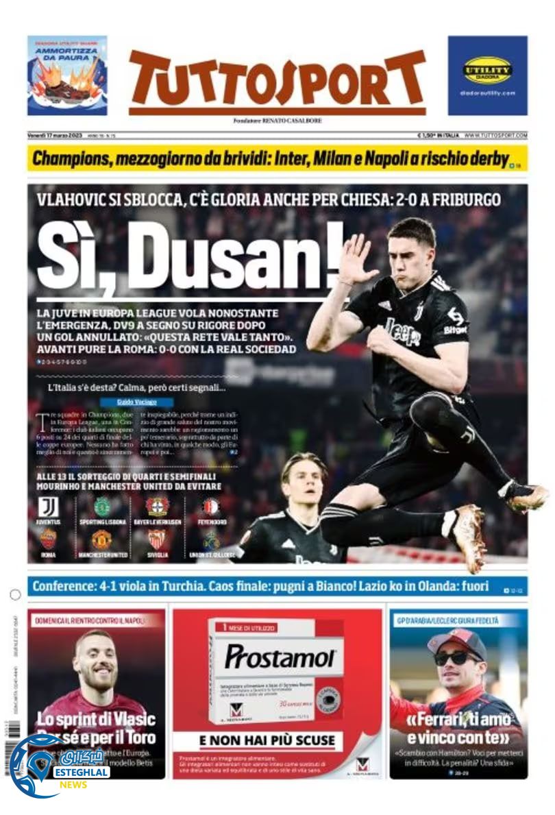 روزنامه ورزشی توتو اسپورت جمعه 26 اسفند 1401 