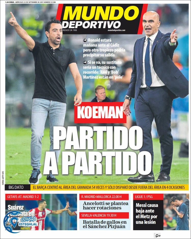 روزنامه ورزشی موندو دپورتیوو چهارشنبه 31 شهریور 1400