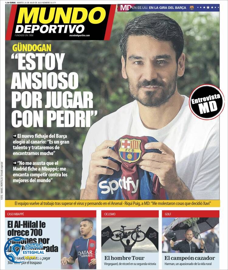 روزنامه ورزشی موندو دپورتیوو سه شنبه 3 مرداد 1402 