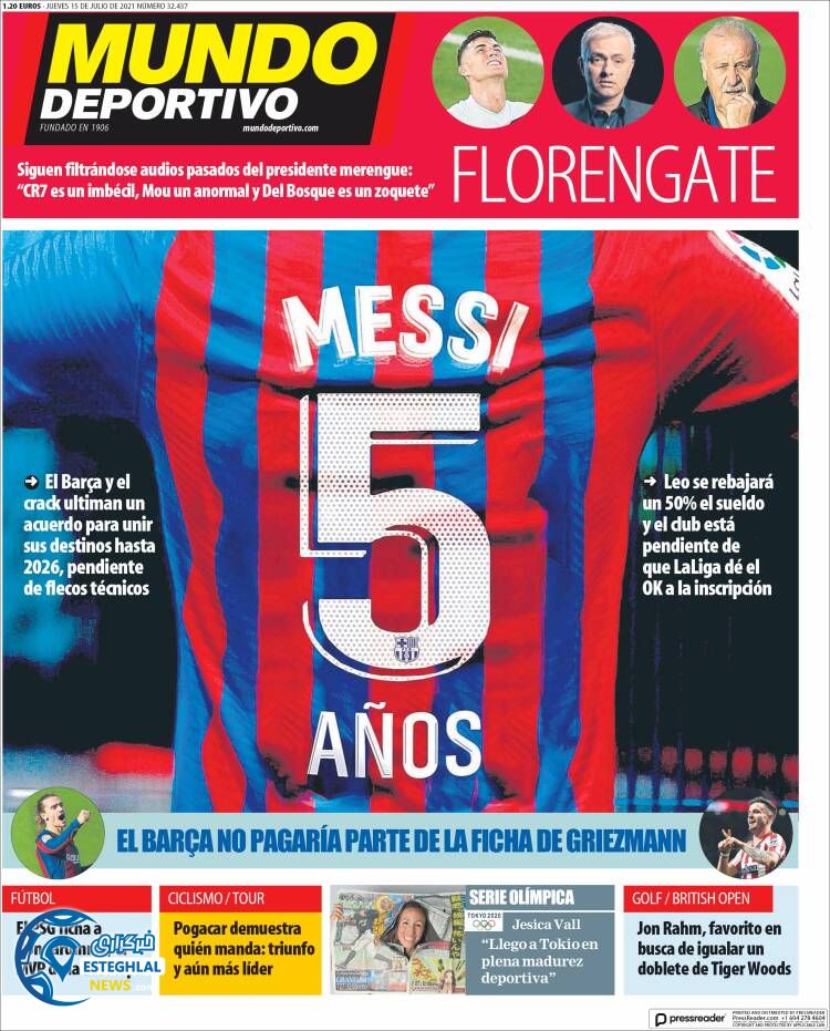 روزنامه ورزشی موندو دپورتیوو پنجشنبه 24 تیر 1400