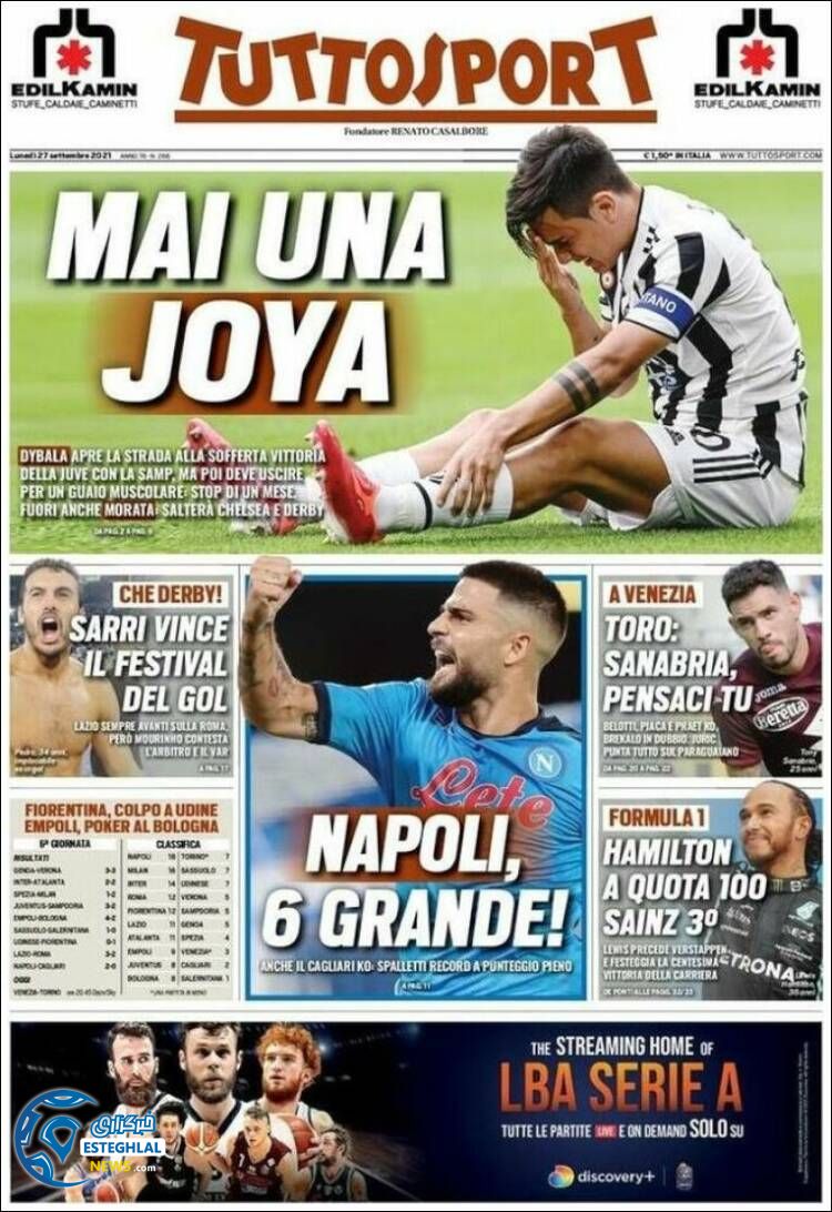 روزنامه ورزشی توتو اسپورت دوشنبه 5 مهر 1400