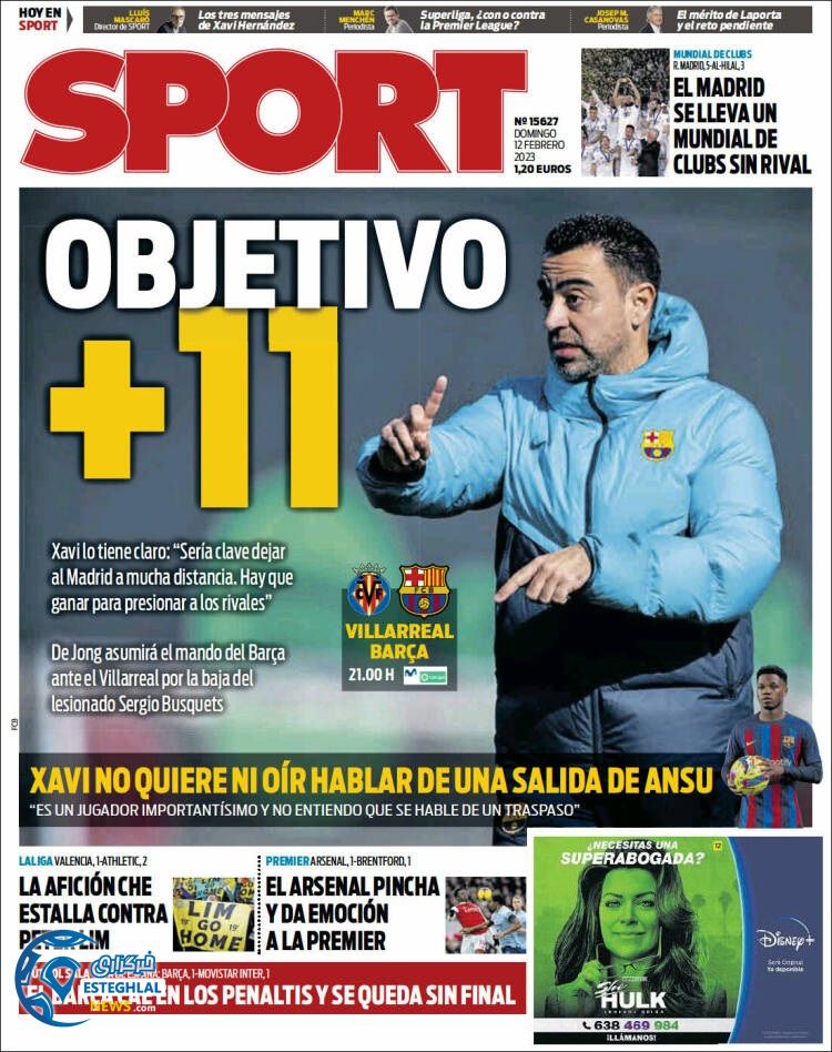 روزنامه ورزشی اسپورت یکشنبه 23 بهمن 1401 