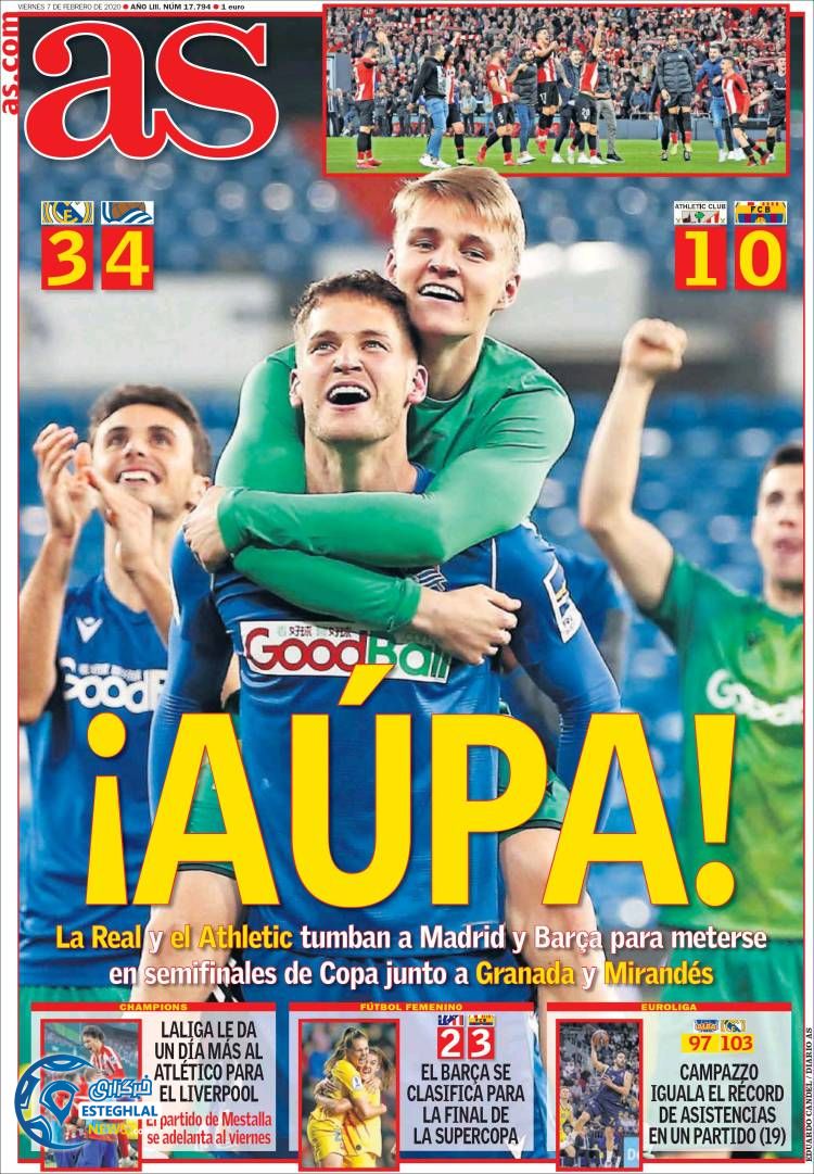 روزنامه ورزشی آاس جمعه 18 بهمن 1398