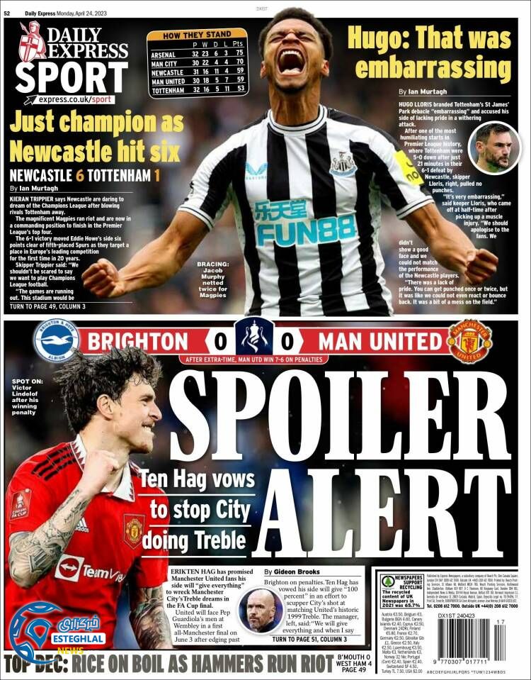 روزنامه ورزشی اکسپرس  اسپورت دوشنبه 4 اردیبهشت 1402 