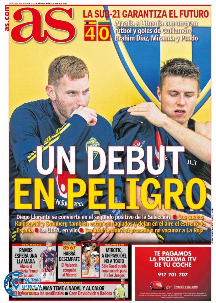 روزنامه ورزشی آ اس چهارشنبه 19 خرداد 1400