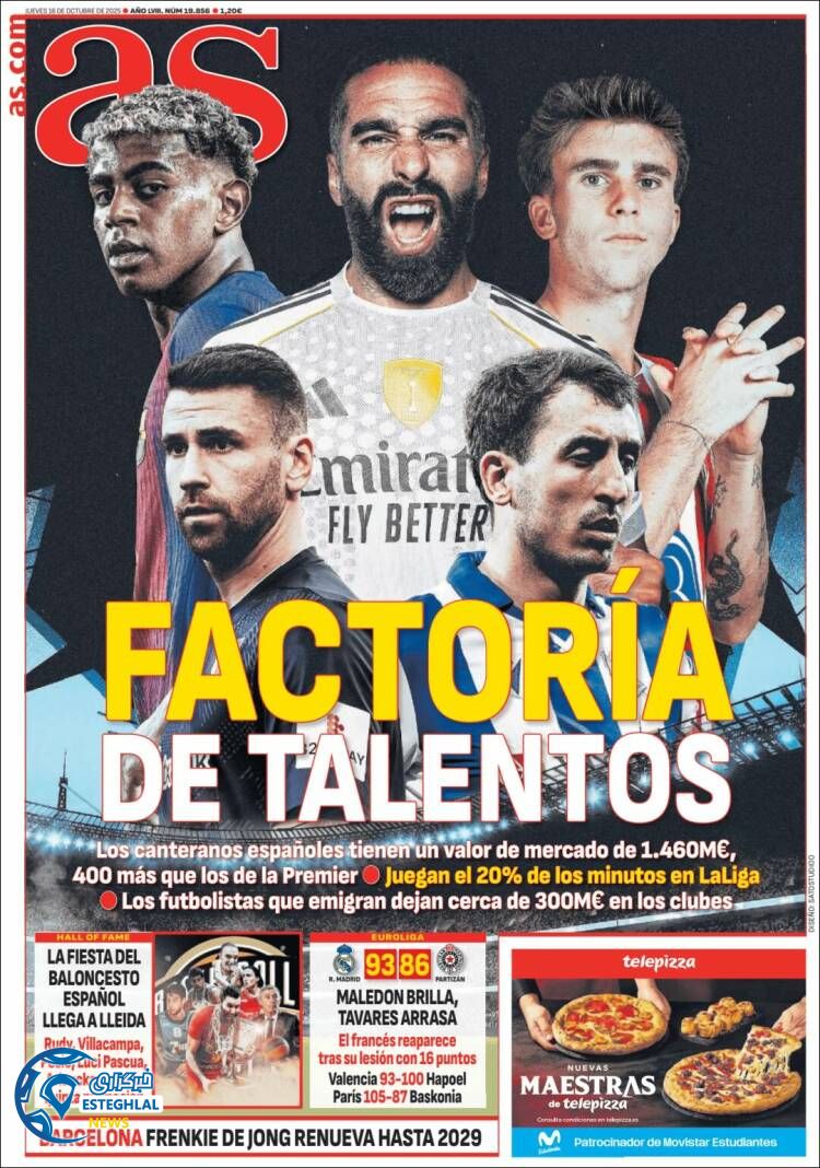 روزنامه ورزشی آ اس  پنجشنبه 24 مهر 1404 