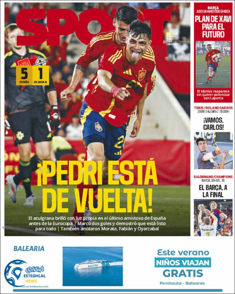 روزنامه  ورزشی  اسپورت یکشنبه 20 خرداد 1403 