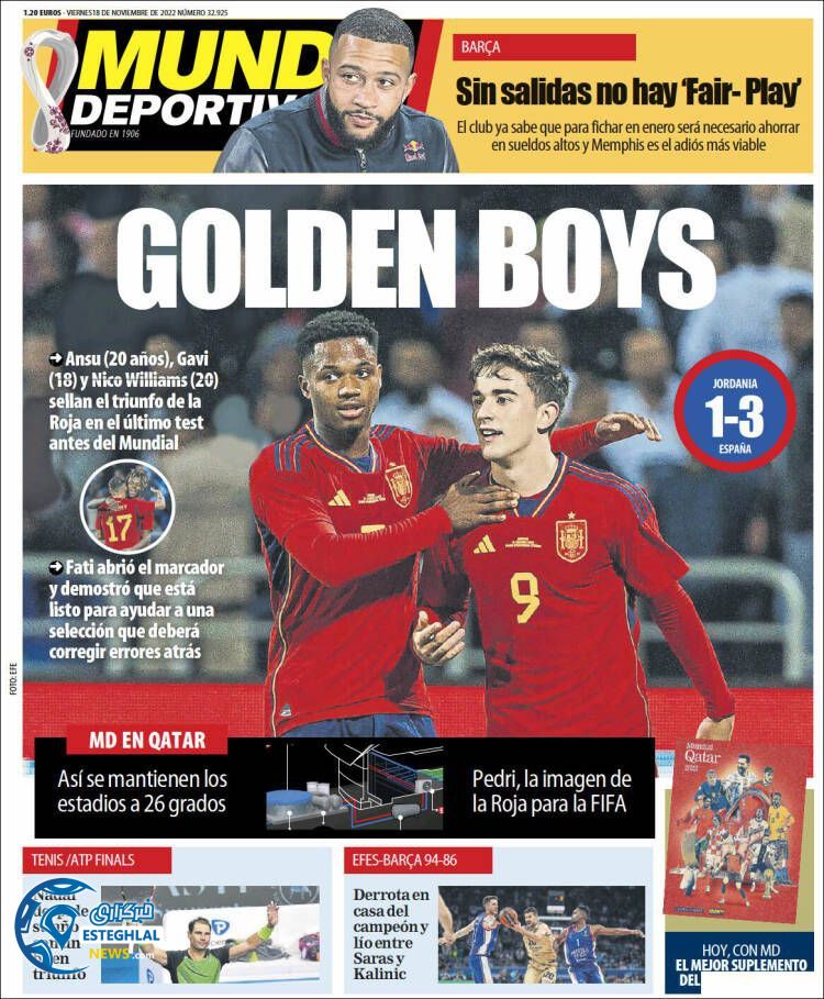 روزنامه ورزشی موندو دپورتیوو جمعه 27 آبان 1401