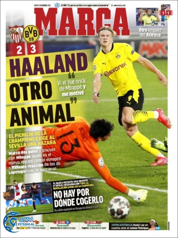 روزنامه ورزشی مارکا پنجشنبه 30 بهمن 1399