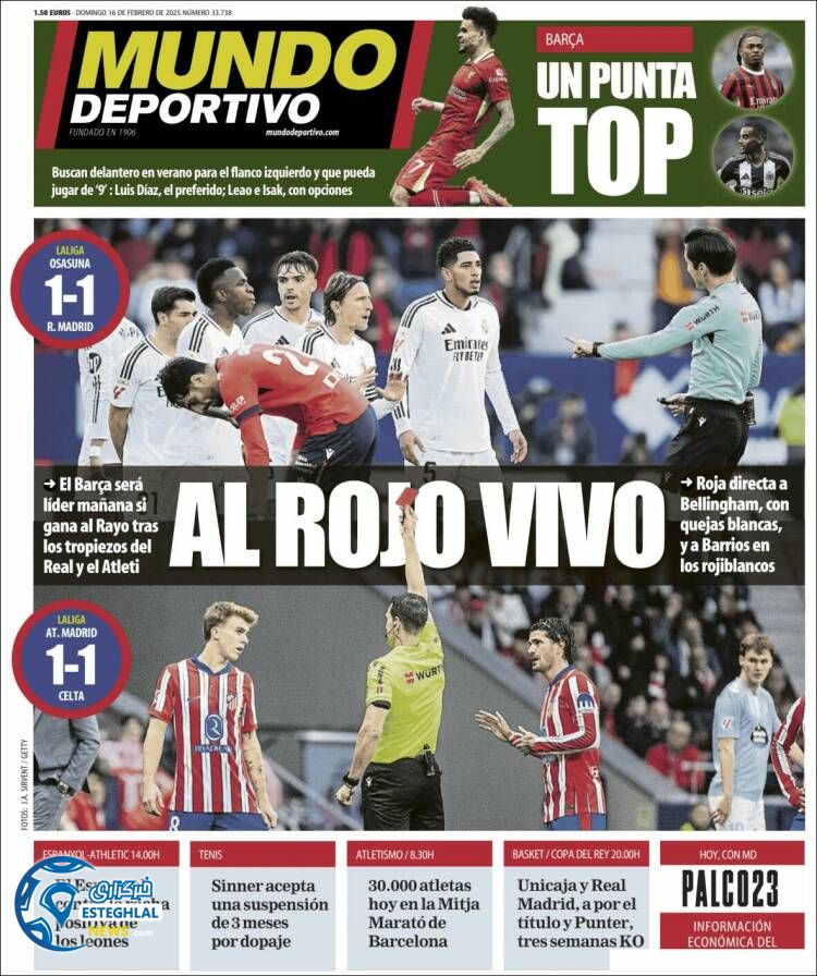 روزنامه ورزشی موندو دپورتیوو یکشنبه 28 بهمن 1403 