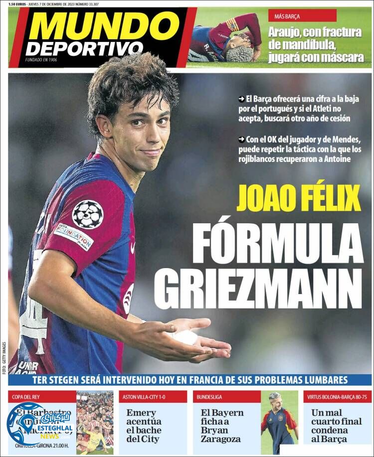 روزنامه ورزشی موندو دپورتیوو پنجشنبه 16 آذر 1402 