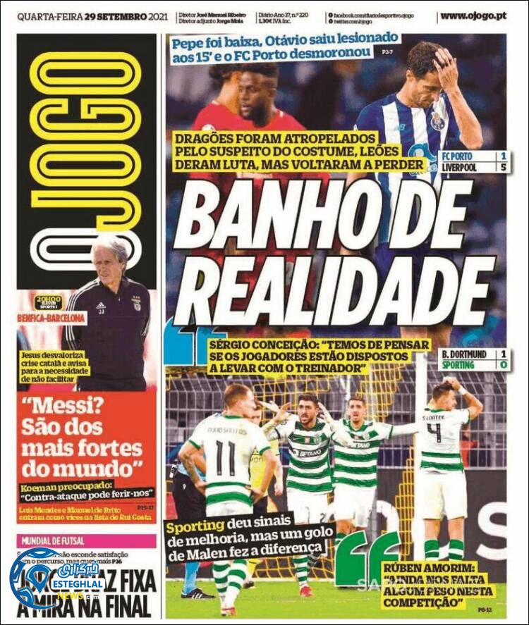 روزنامه ورزشی اوجوگو چهارشنبه 7 مهر 1400