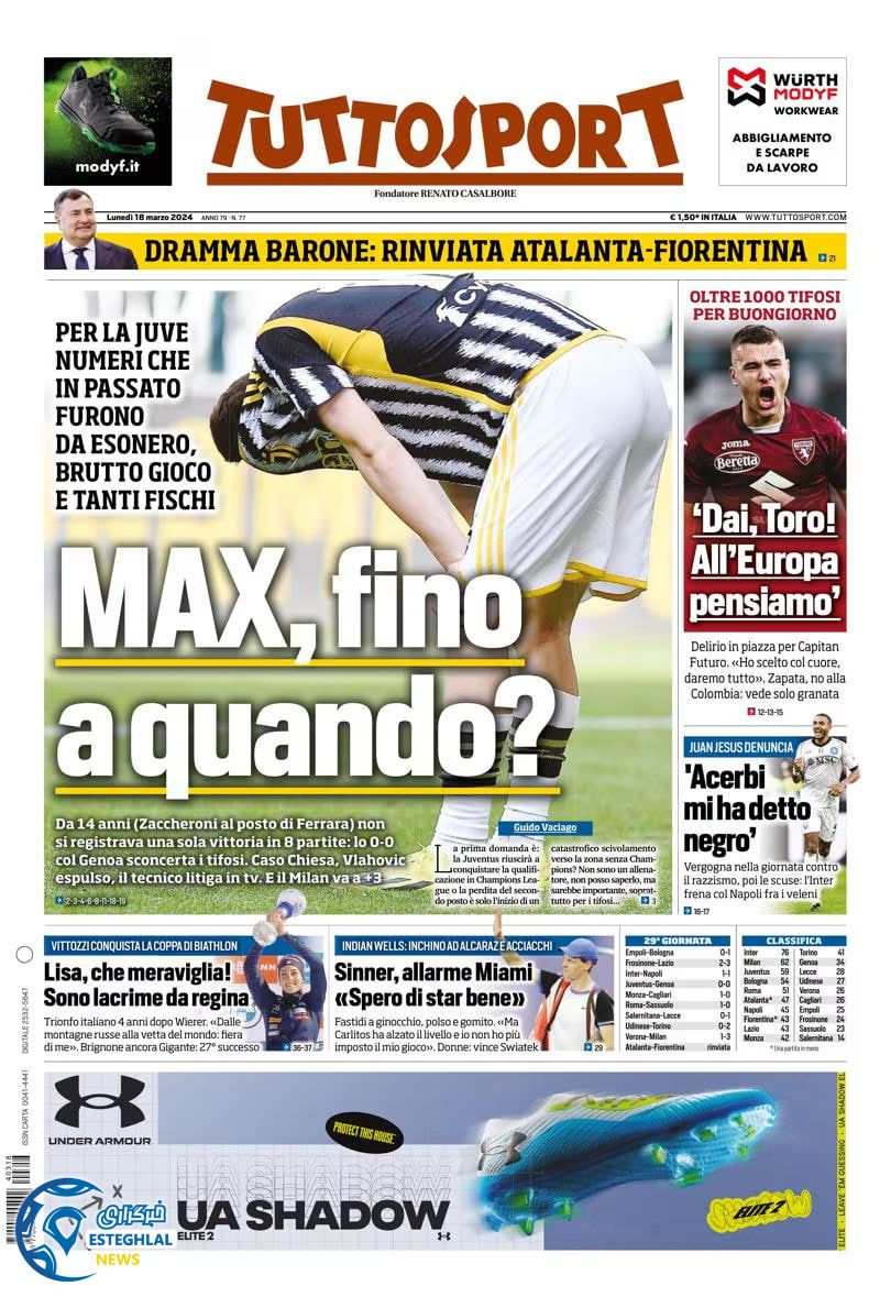 روزنامه ورزشی توتو اسپورت دوشنبه 28 اسفند 1402 