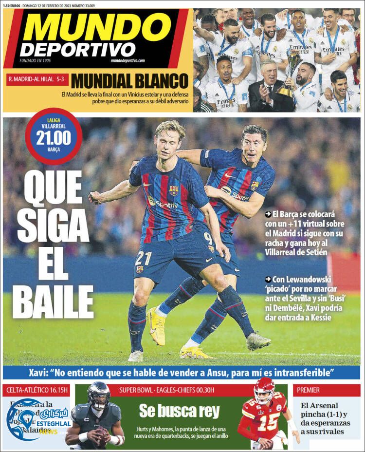 روزنامه ورزشی موندو دپورتیوو یکشنبه 23 بهمن 1401 