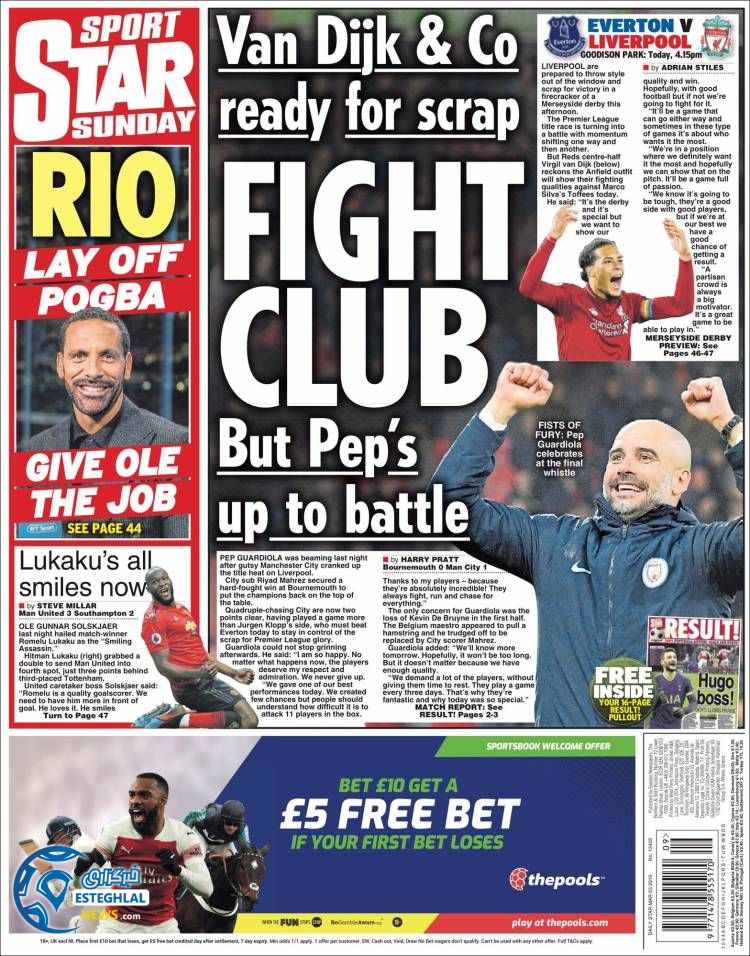 روزنامه ورزشی استار اسپورت یکشنبه 12 اسفند 1397