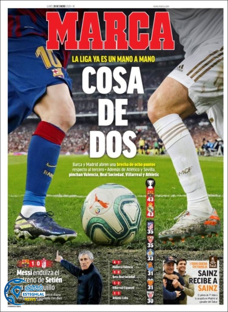 روزنامه ورزشی مارکا دوشنبه 30 دی 1398