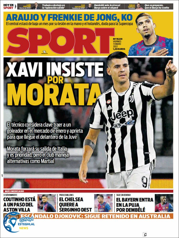 روزنامه ورزشی اسپورت جمعه 17 دی 1400