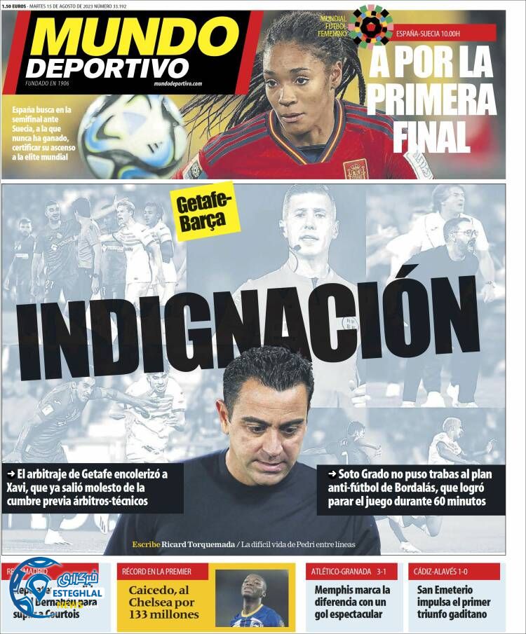 روزنامه ورزشی موندو دپورتیوو سه شنبه 24 مرداد 1402 