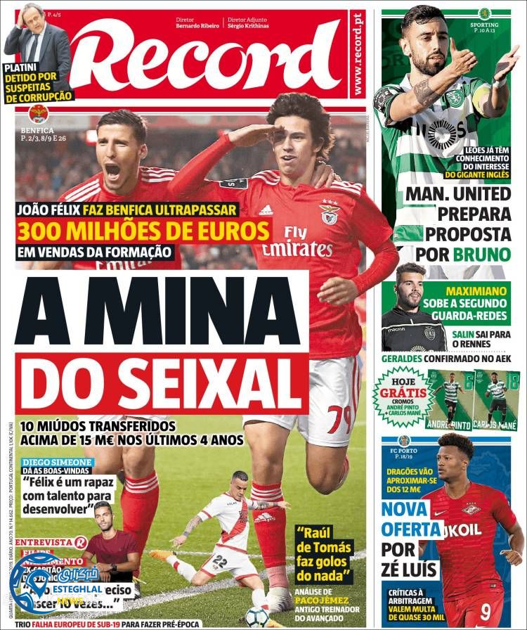 روزنامه ورزشی رکورد چهارشنبه 29 خرداد 1398