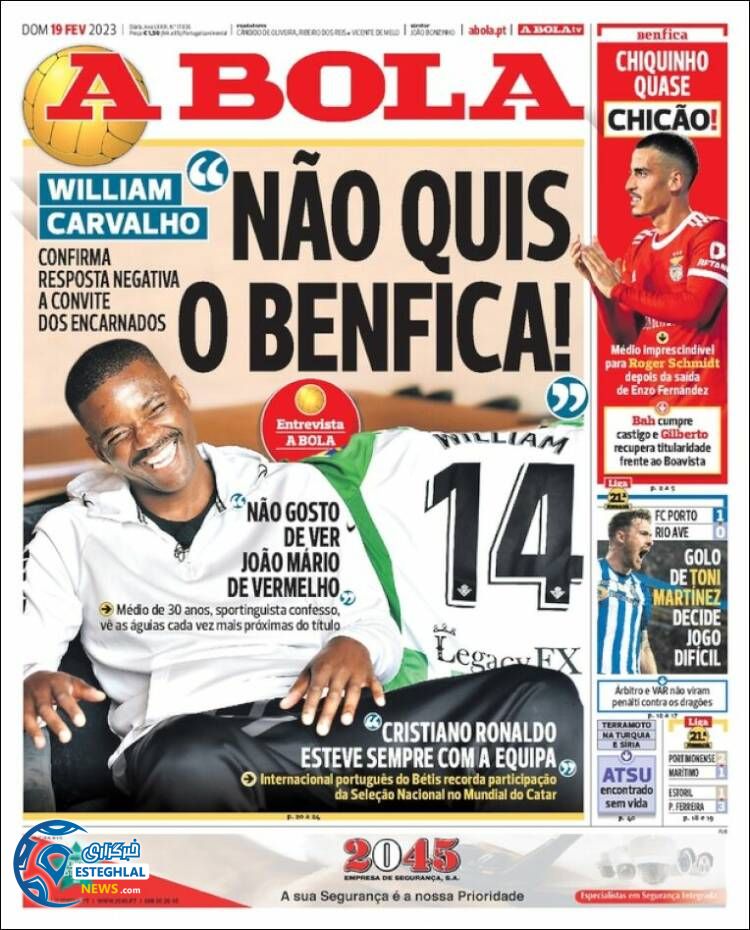 روزنامه ورزشی آبولا یکشنبه 30 بهمن 1401 