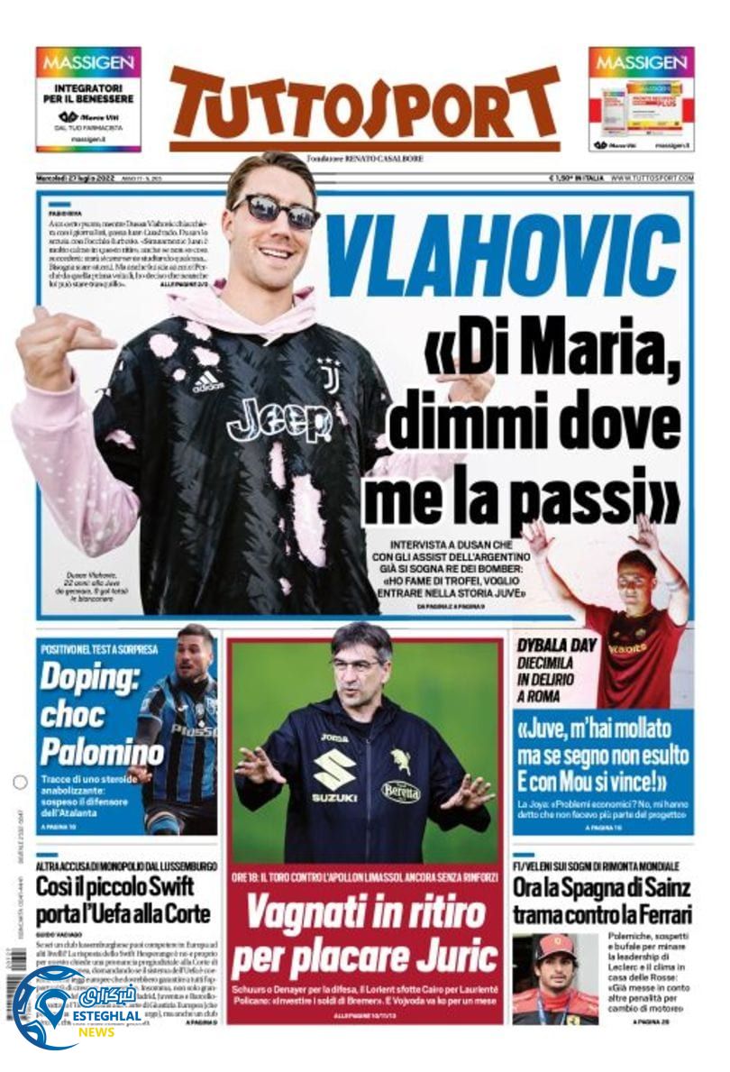 روزنامه ورزشی توتو اسپورت چهارشنبه 5 مرداد 1401 