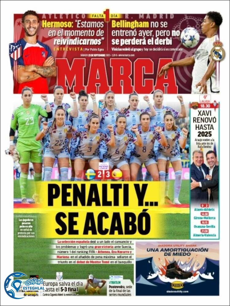 روزنامه ورزشی مارکا شنبه 1 مهر 1402 