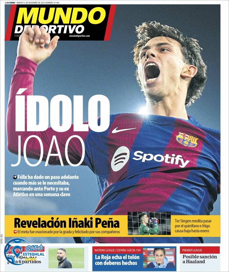 روزنامه ورزشی موندو دپورتیوو سه شنبه 14 آذر 1402  