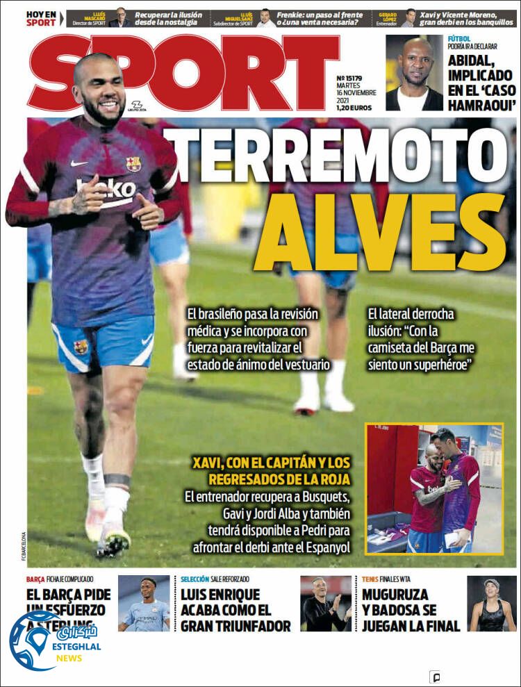 روزنامه ورزشی اسپورت سه شنبه 25 آبان 1400