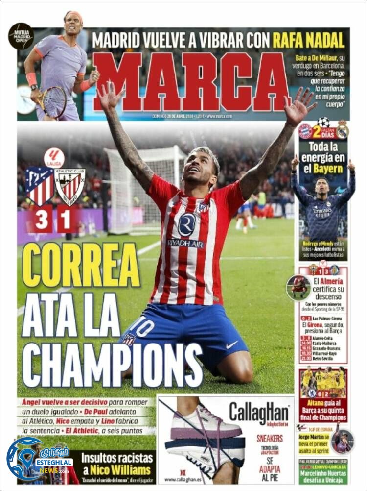 روزنامه ورزشی مارکا یکشنبه 9 اردیبهشت 1403 