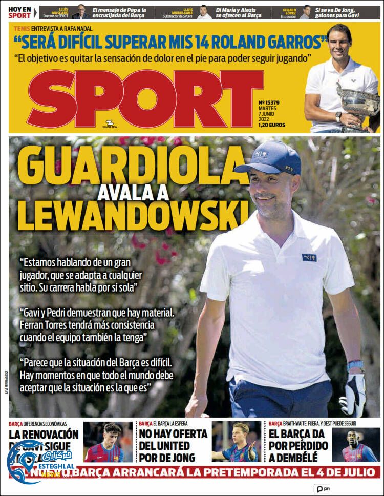 روزنامه ورزشی اسپورت سه شنبه 17 خرداد 1401