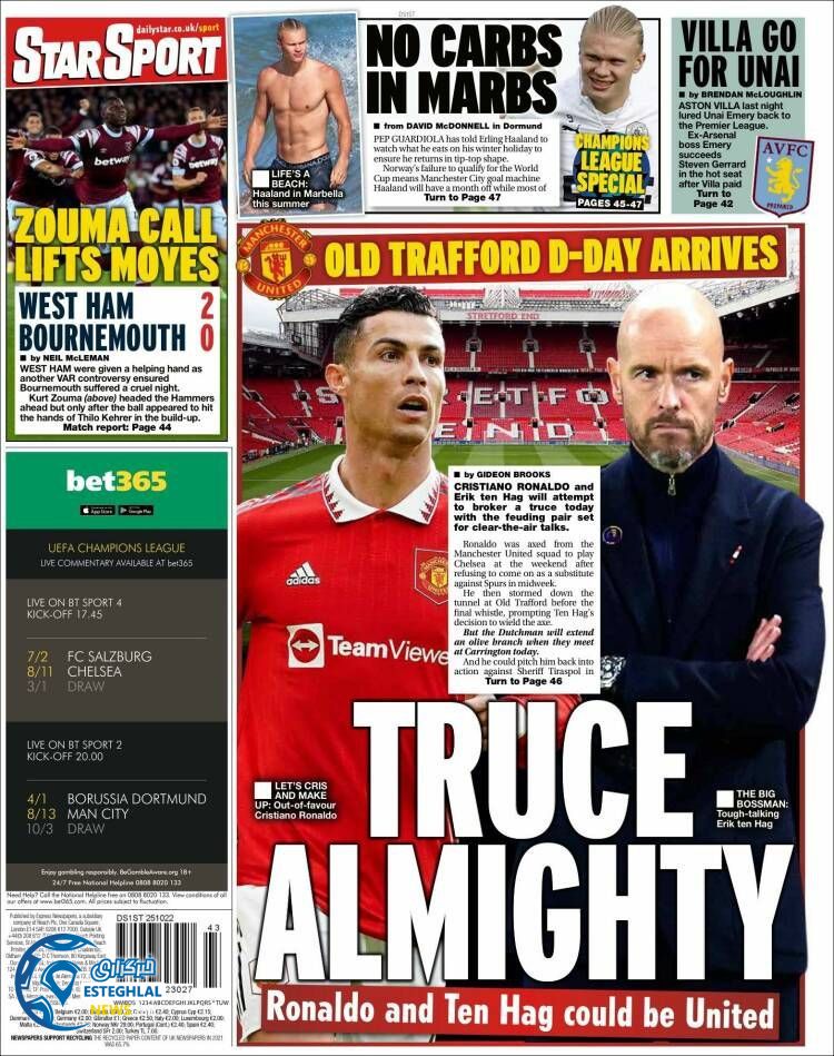 روزنامه ورزشی استار اسپورت سه شنبه 3 آبان 1401 