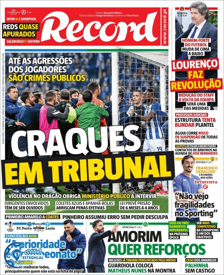 روزنامه ورزشی رکورد پنجشنبه 28 بهمن 1400