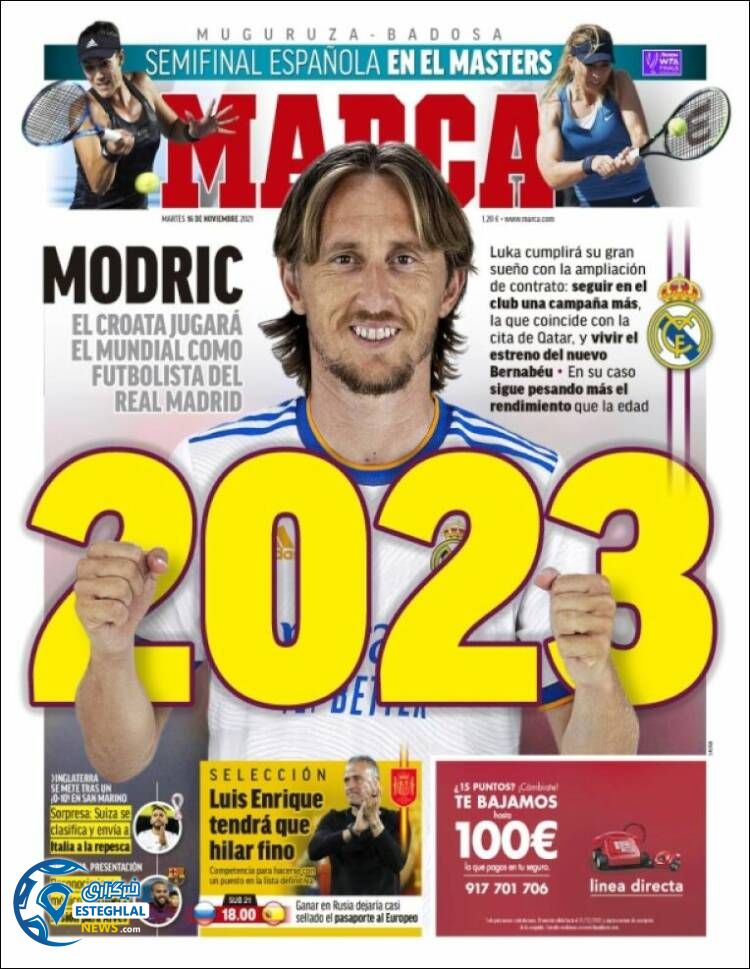 روزنامه ورزشی مارکا سه شنبه 25 آبان 1400