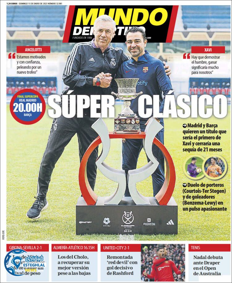 روزنامه ورزشی موندو دپورتیوو یکشنبه 25 دی 1401 