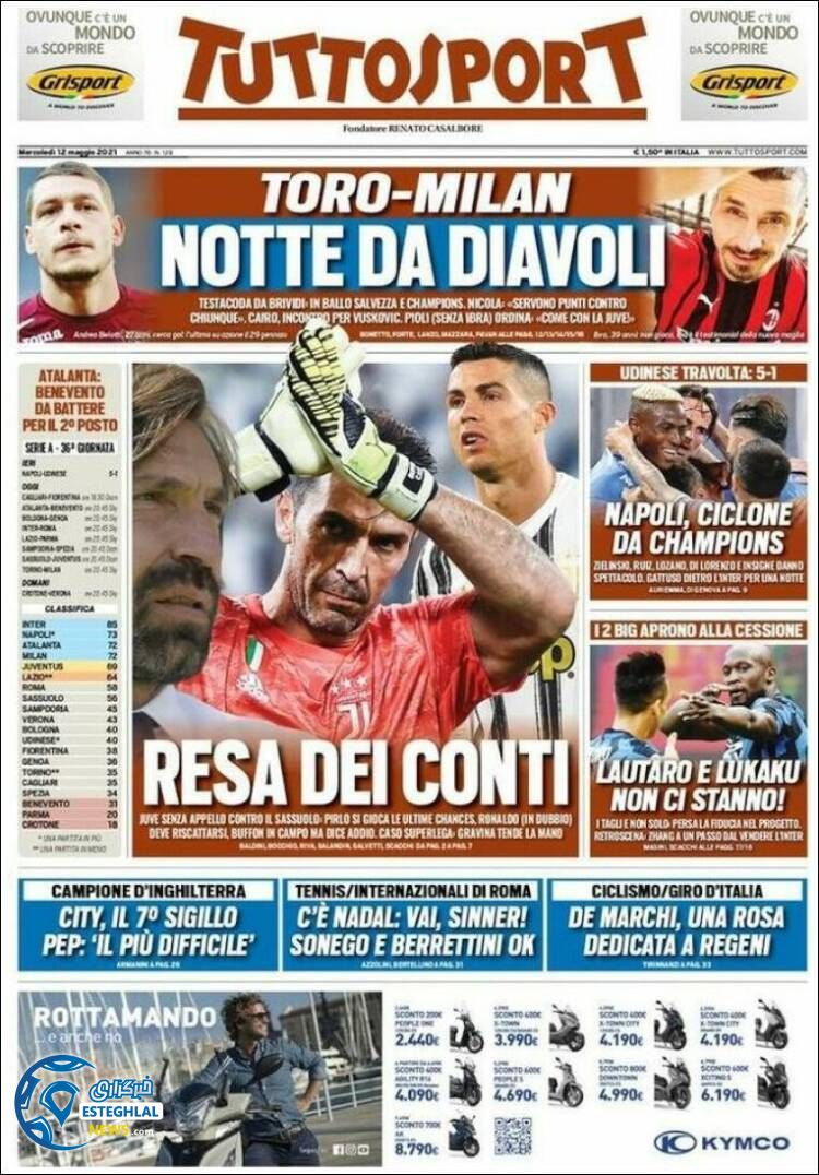 روزنامه ورزشی توتو اسپورت چهارشنبه 22 اردیبهشت 1400