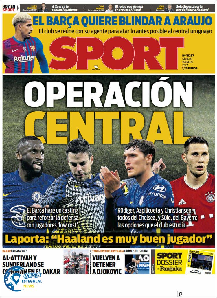 روزنامه ورزشی اسپورت شنبه 25 دی 1400