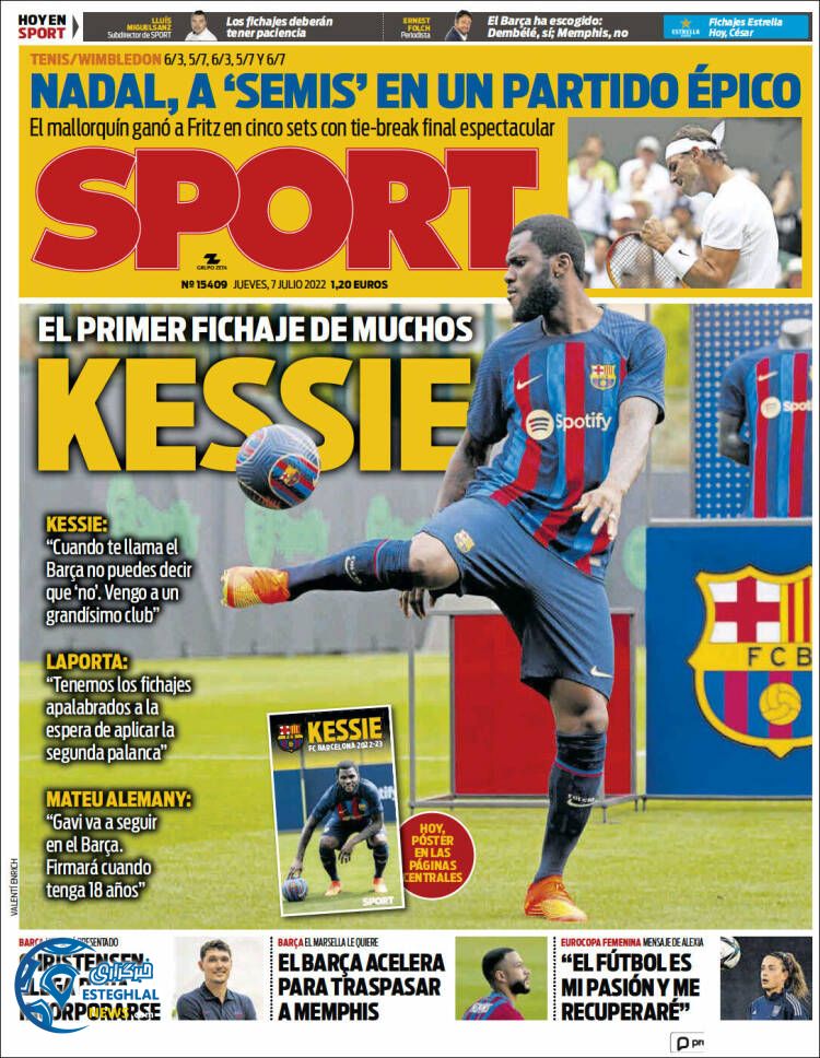 روزنامه ورزشی اسپورت پنجشنبه 16 تیر 1401