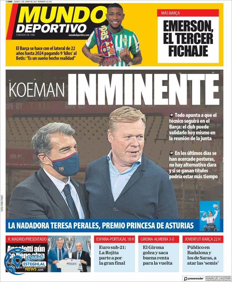 روزنامه ورزشی موندو دپورتیوو پنجشنبه 13 خرداد 1400